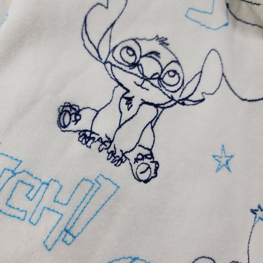 Disney Stitch All Over Embroidered Cream Zip-Up Hoodie Womens XL - Picture 3 of 8